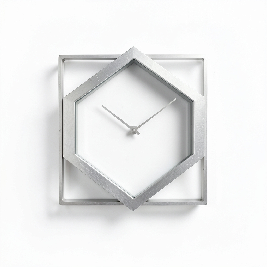 Horloge Murale Géométrique en Aluminium Récupéré et Verre