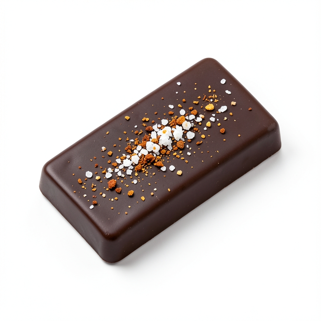 Barre de Chocolat Noir Artisanal Salé au Sel de Mer et Piment