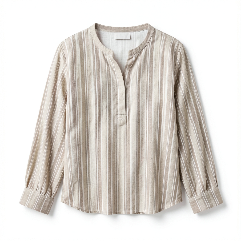Blouse Rayée en Lin et Coton Biologique