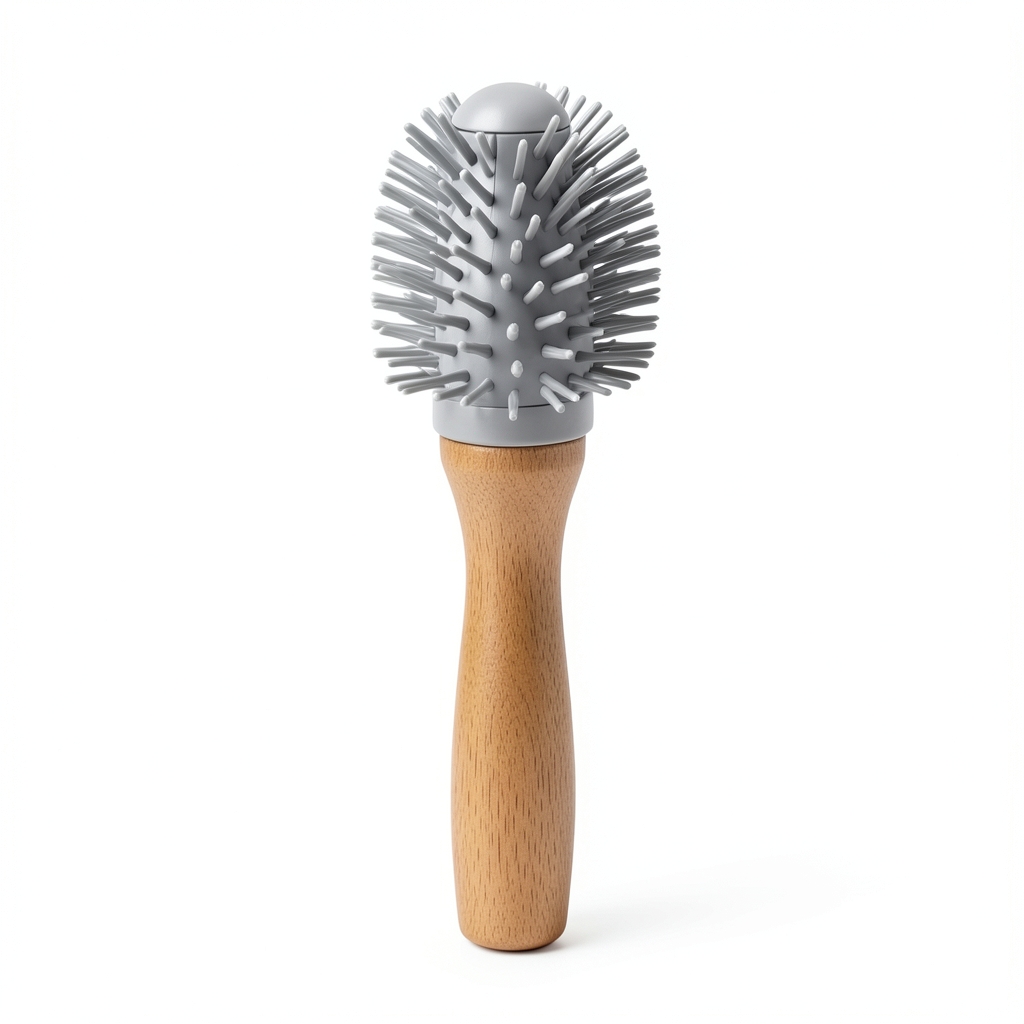 Brosse à Cheveux en Bois Massif à Tête Interchangeable