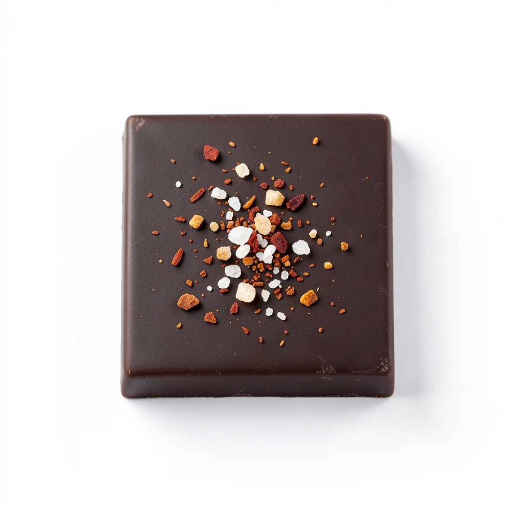 Chocolat Noir aux Épices avec Sel de Mer et Chili