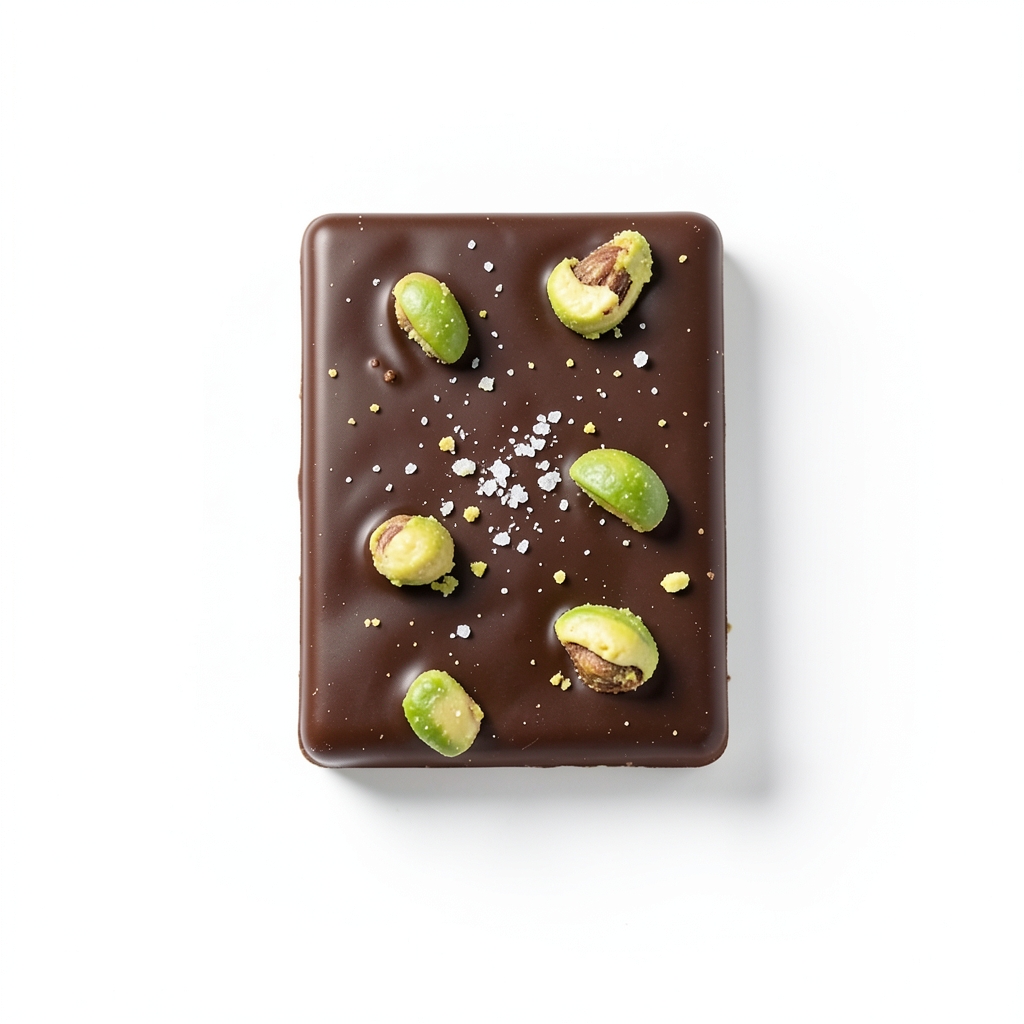 Barre de Chocolat Noir Salé à la Mer et Pistaches