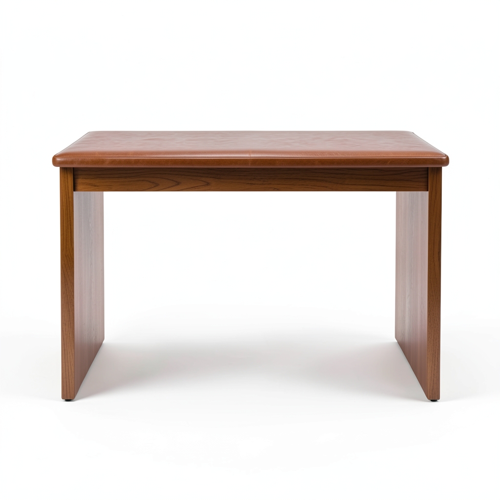 Bureau en bois noble avec plateau en cuir