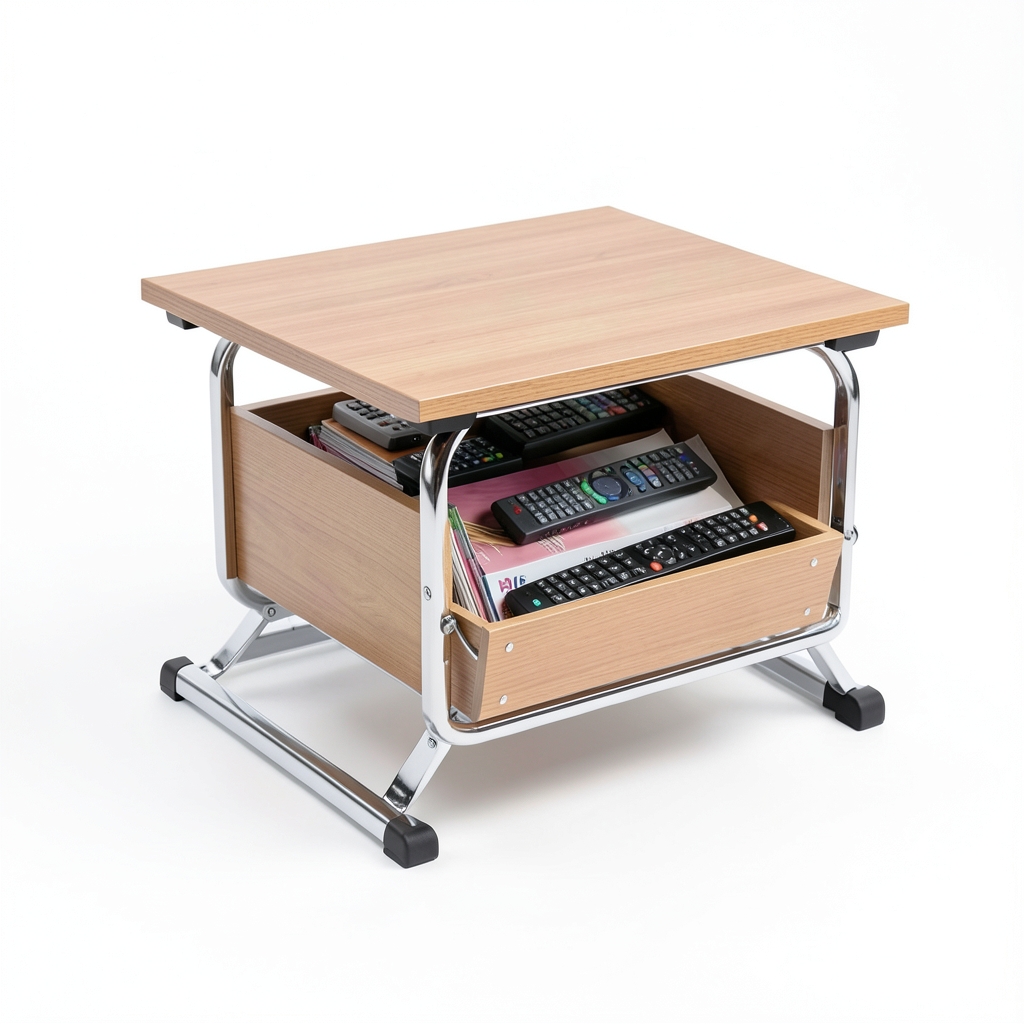 Table de Café Pliable avec Rangement Intégrée