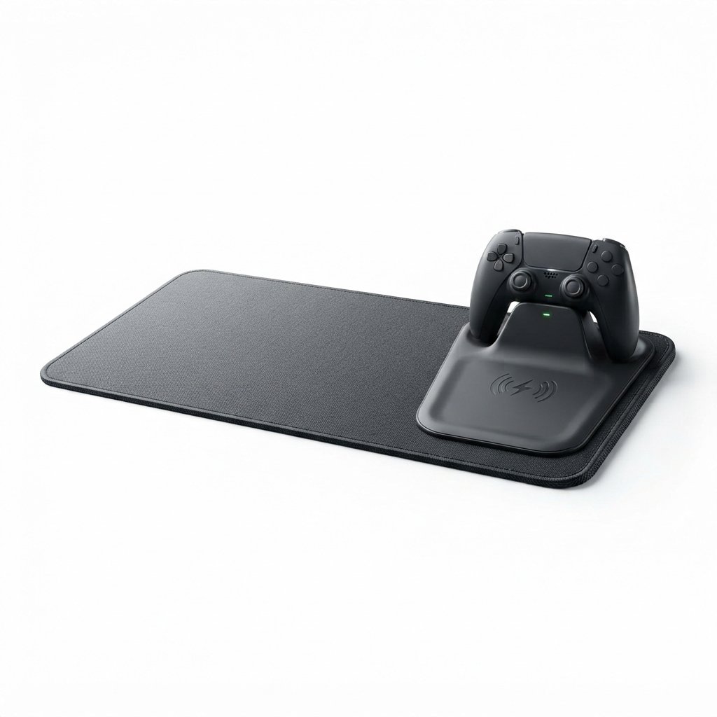 Tapis de souris gaming avec chargeur sans fil intégré pour manettes