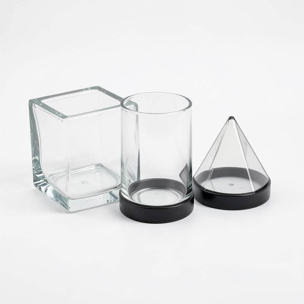 Set de Porte-Feux en Verre Géométrique