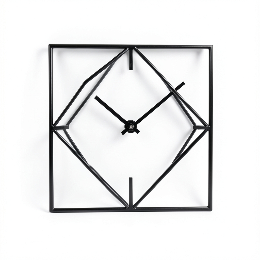 Horloge Murale Géométrique en Métal et Verre