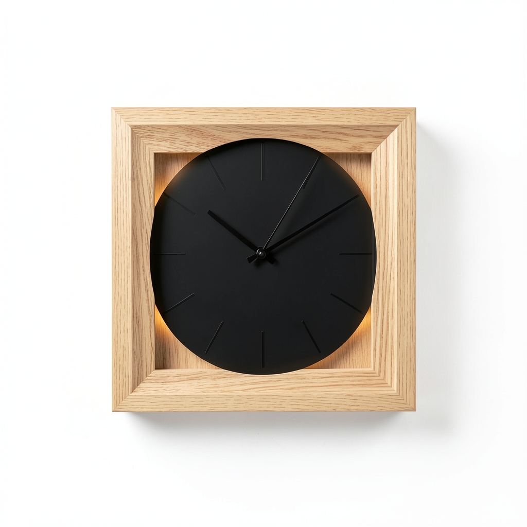 Horloge Murale Géométrique en Bois