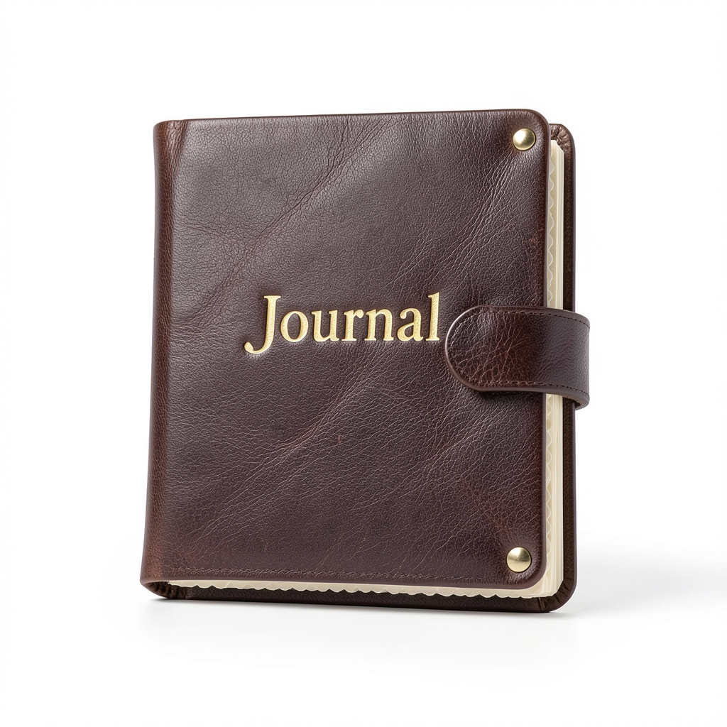 Journal de Luxe en Cuir à Grain Entier avec Gravure Dorée