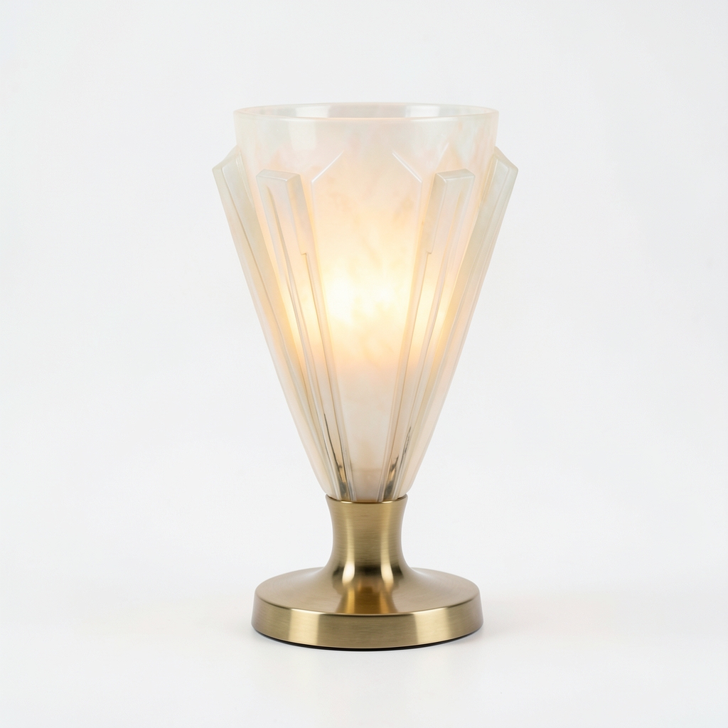 Lampe de lecture en verre soufflé à la main, finition nacrée