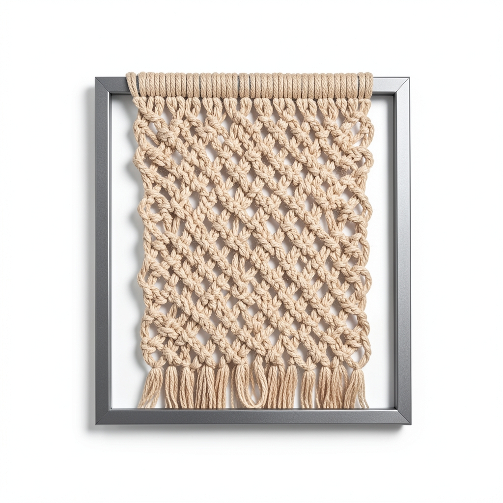 Hanging en Macramé avec Cadre Métallique