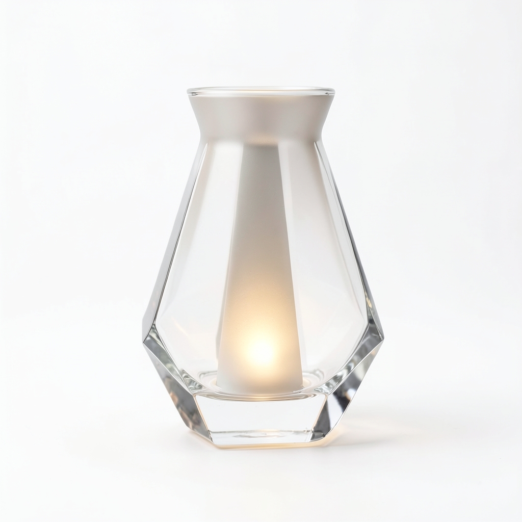 Vase en verre minimaliste à éclairage LED
