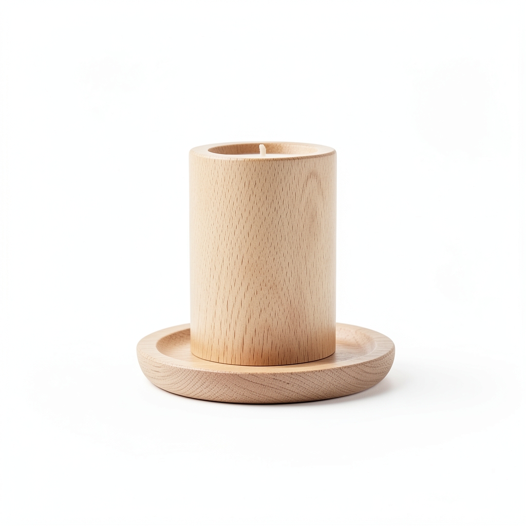 Support de Bougie Minimaliste en Bois