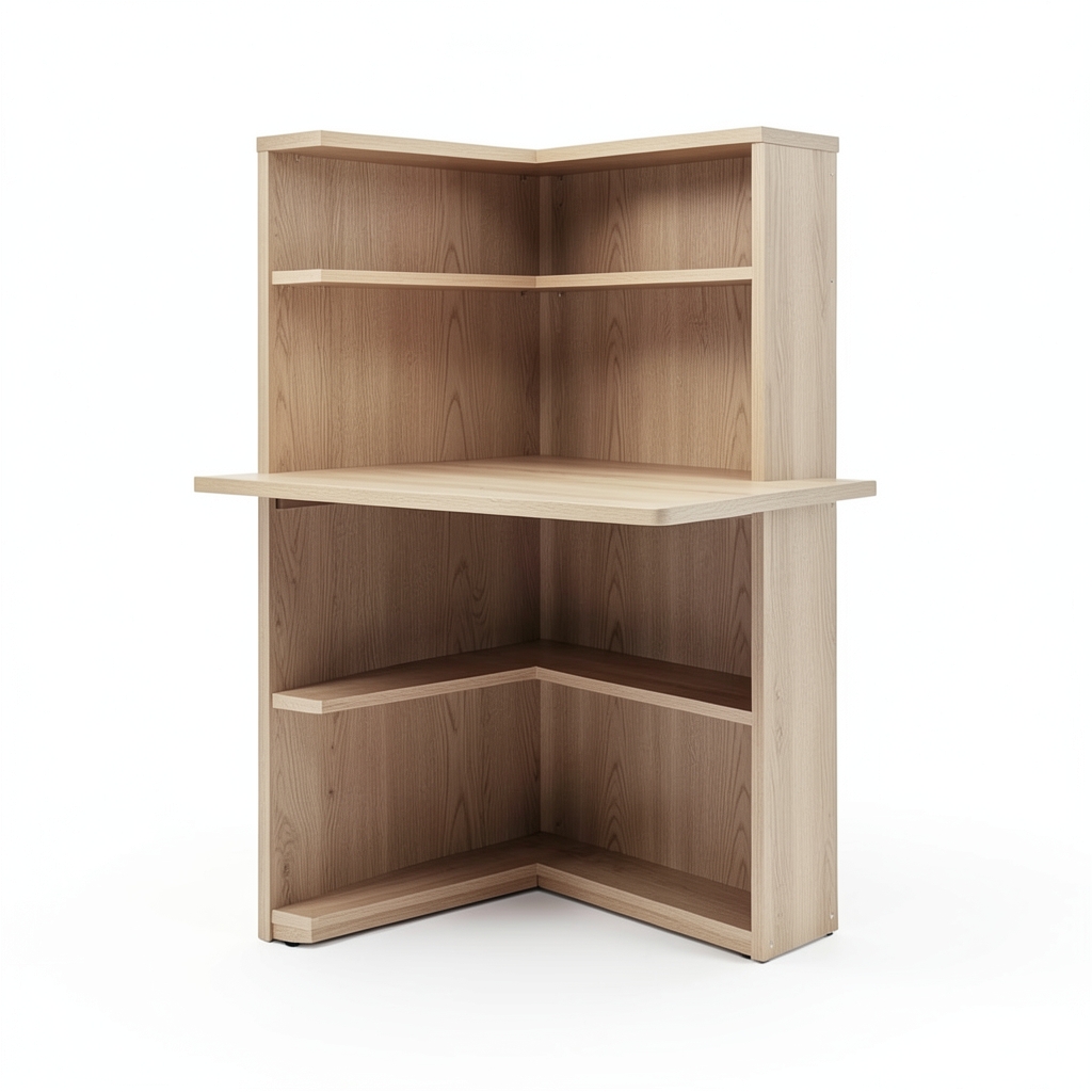 Bibliothèque de Coin Modulaire avec Bureau Intégré