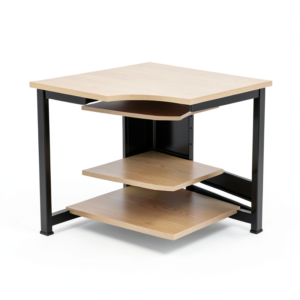 Bureau d'angle modulable avec rangement intégré