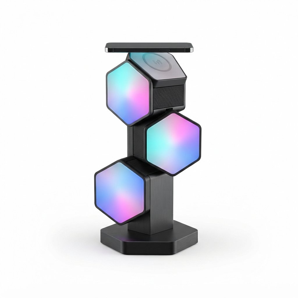 Lumière de Bureau RGB Modulable avec Charge Sans Fil