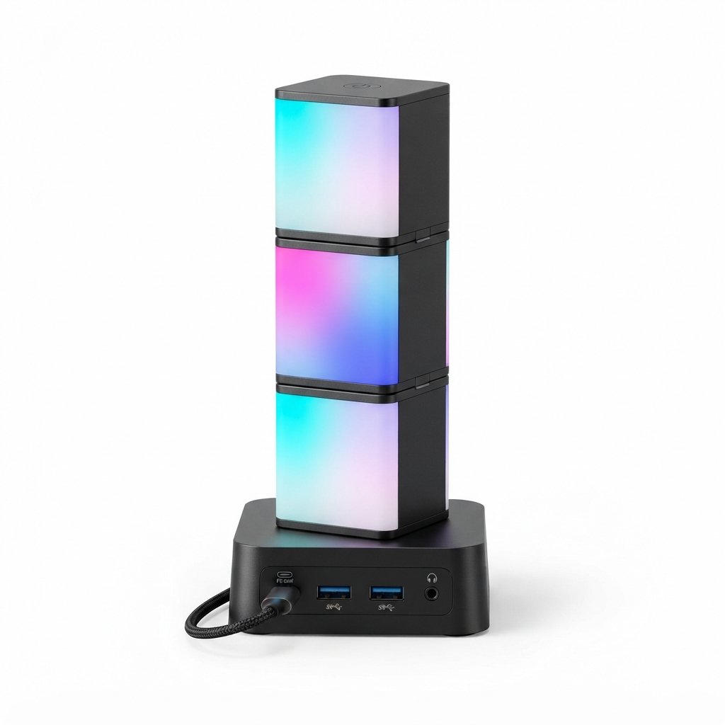 Lampe de Bureau RGB Modulable avec Hub USB‑C
