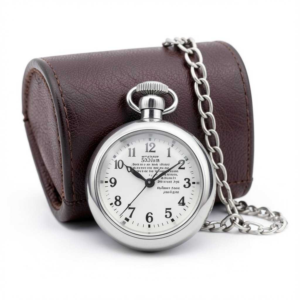 Montre de Poche en Acier Inoxydable Gravée