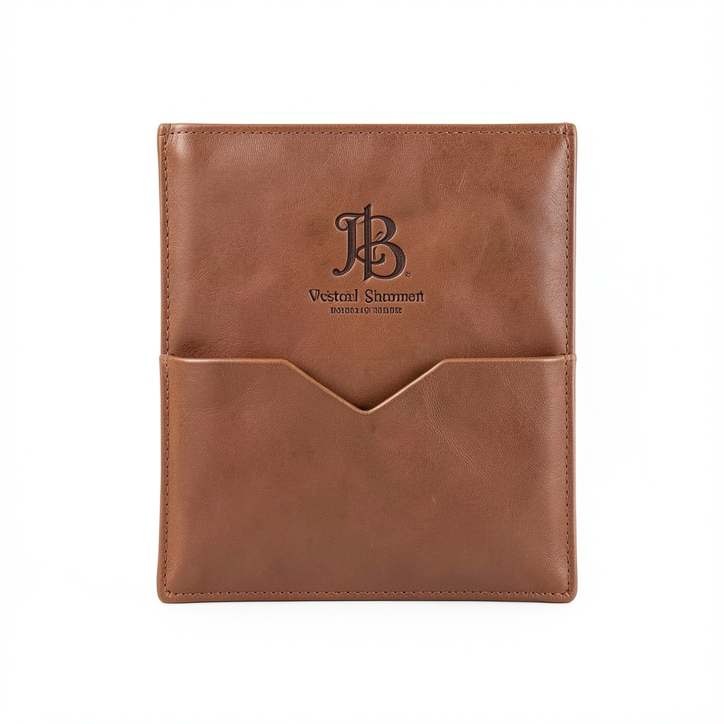 Porte-documents en cuir de veau gravé