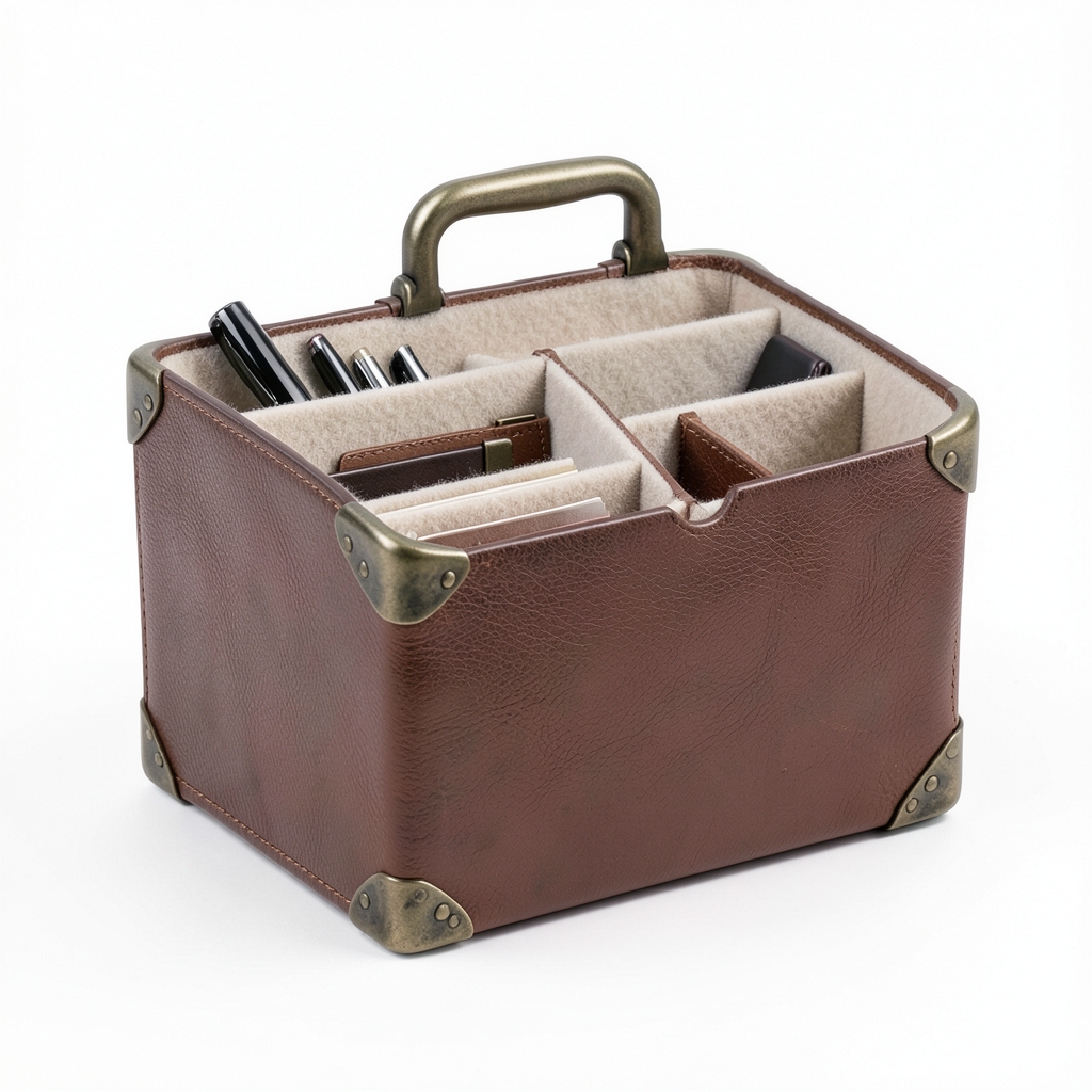 Organisateur de Bureau en Cuir Premium