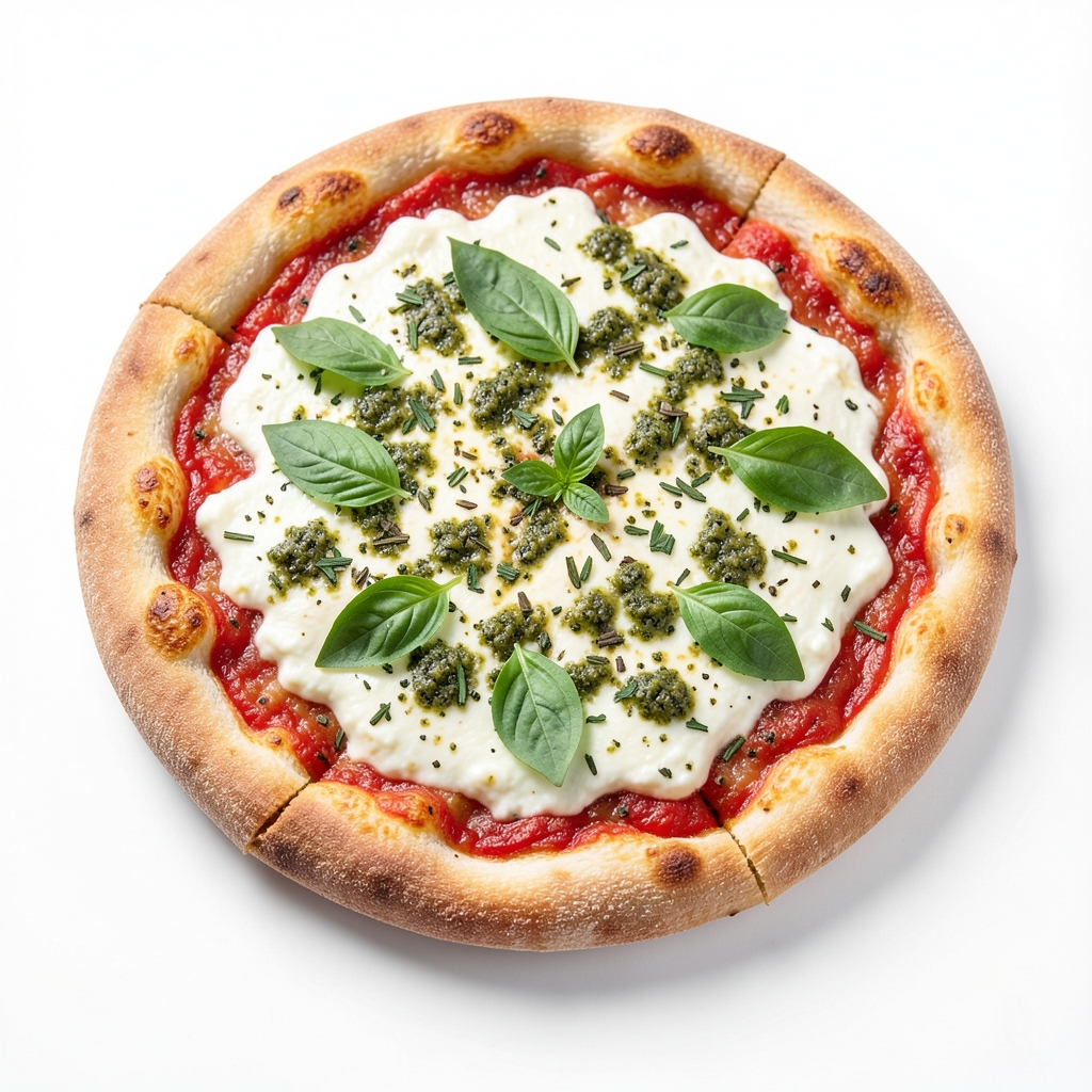 Pizza rapide aux herbes et fromage de chèvre