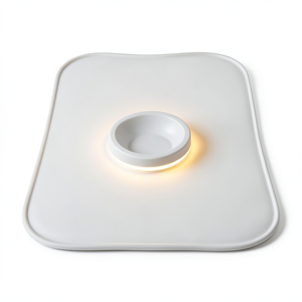Tapis de bain anti-dérapant en silicone avec porte-savon intégré et éclairage LED