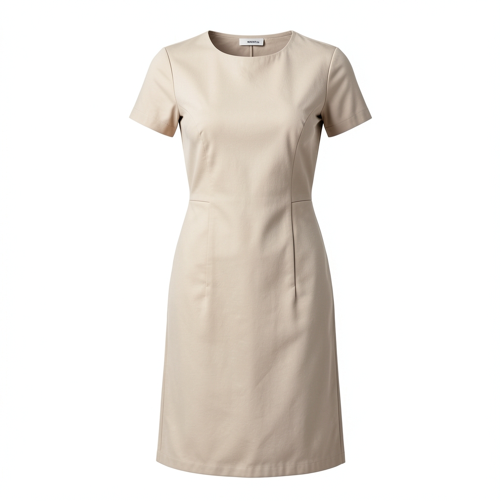 Robe Midi Slim-Fit en Coton