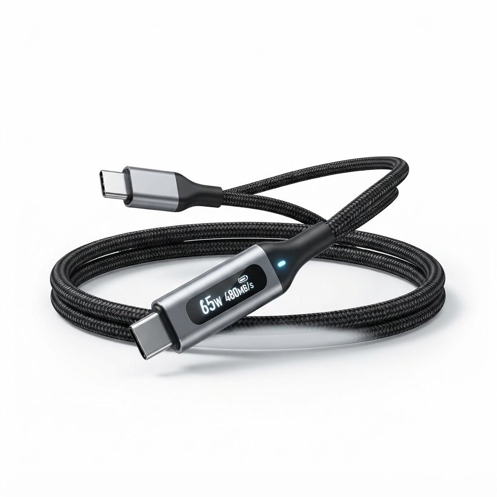 Câble USB-C Intelligent avec Indicateur de Puissance et Vitesse