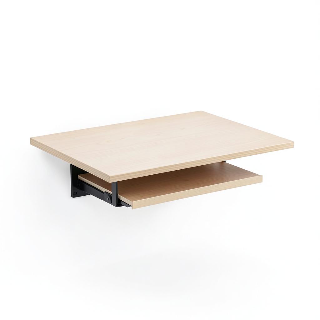 Table Murale Compacte avec Plateau Poussable pour Clavier