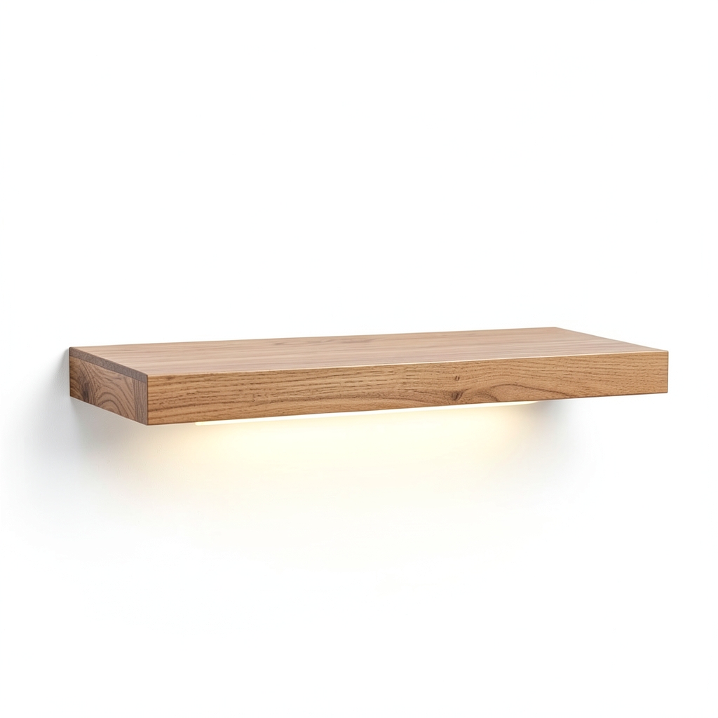 Étagère Murale en Bois avec LED Intégrée