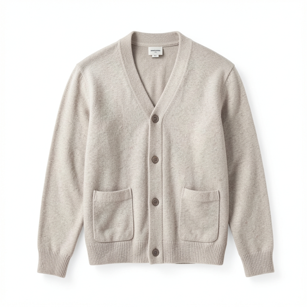 Cardigan en Mélange de Laine à Poches Cachées